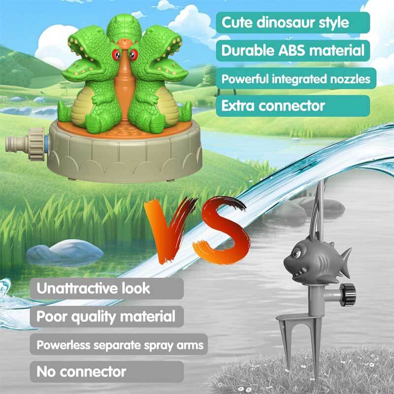 Fidtoy Dinosaur Water Sprinkler Toy for Kids Outdoor Summer Fun