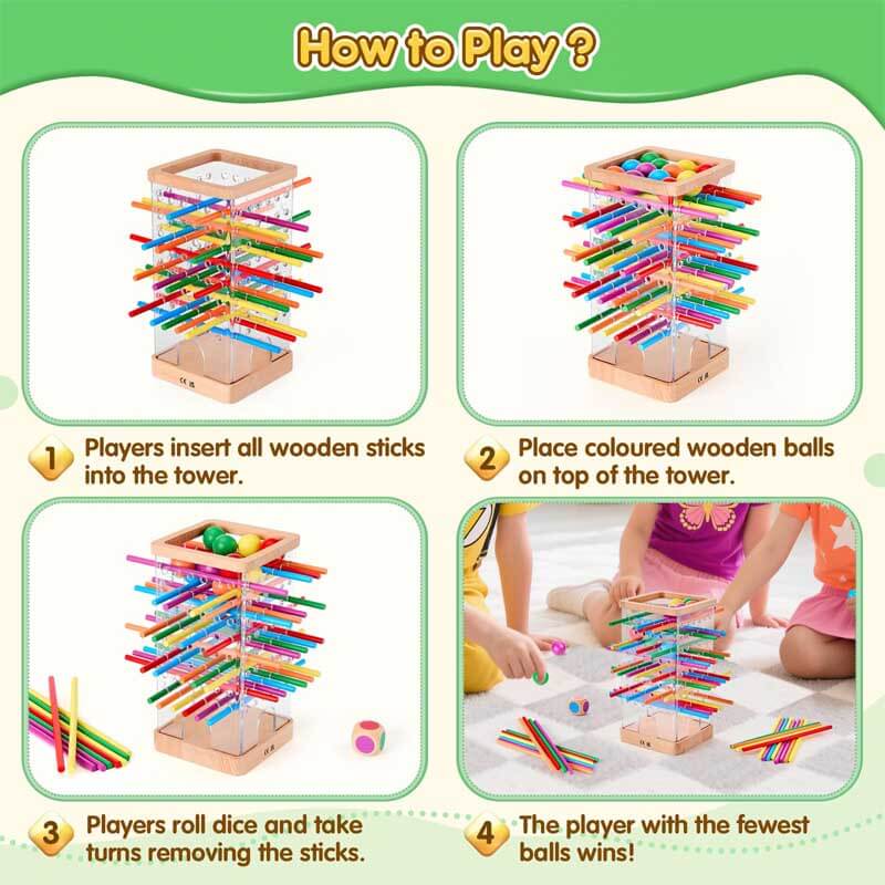 Fidtoy Montessori Wooden Board Game for Kids 3+ Educational Counting & Strategy Toy
