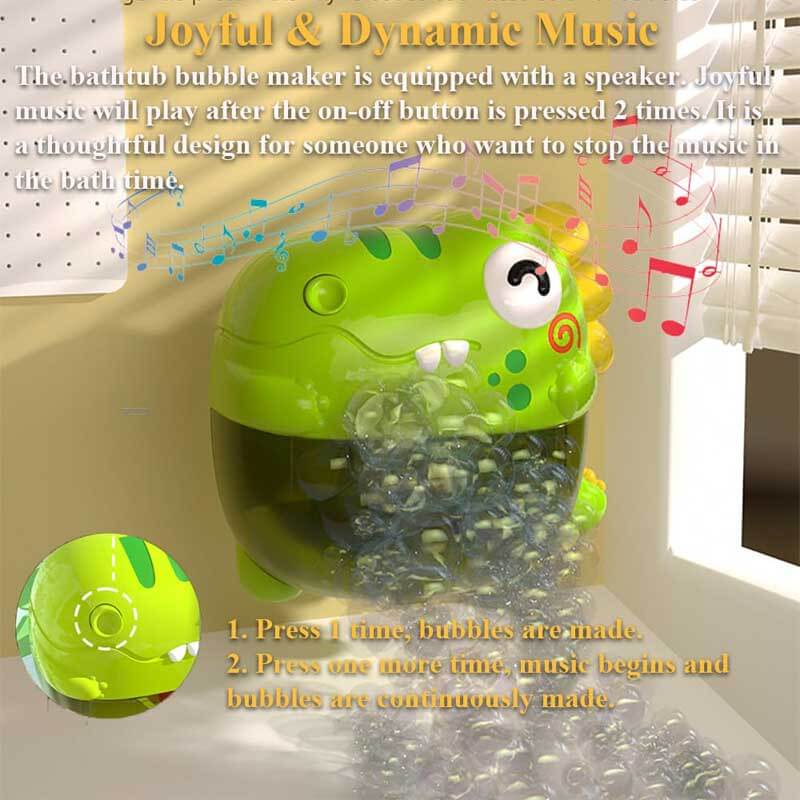Fidtoy Dinosaur Bath Bubble Toy for Toddlers with Music and Colorful Lights