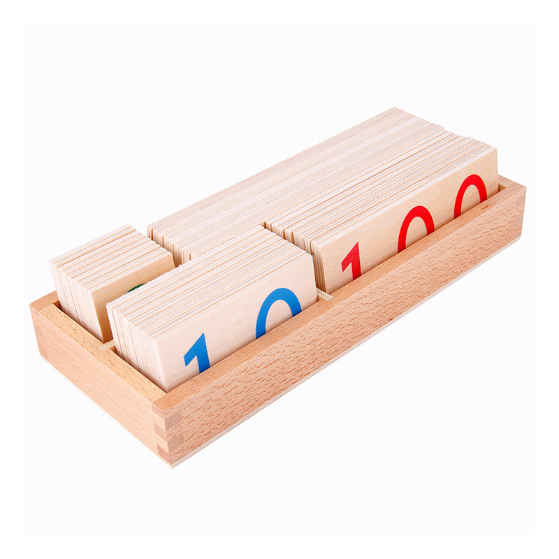 Wooden Montessori Large Number Card 1-9000 Counter
