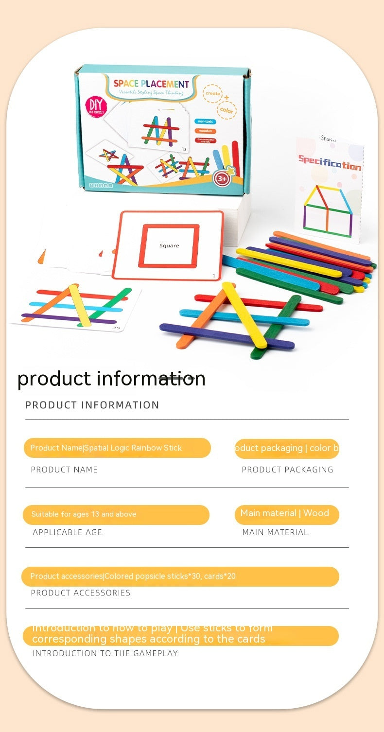 Rainbow Stick Early Education Thinking Puzzle Toy Children's Mathematics