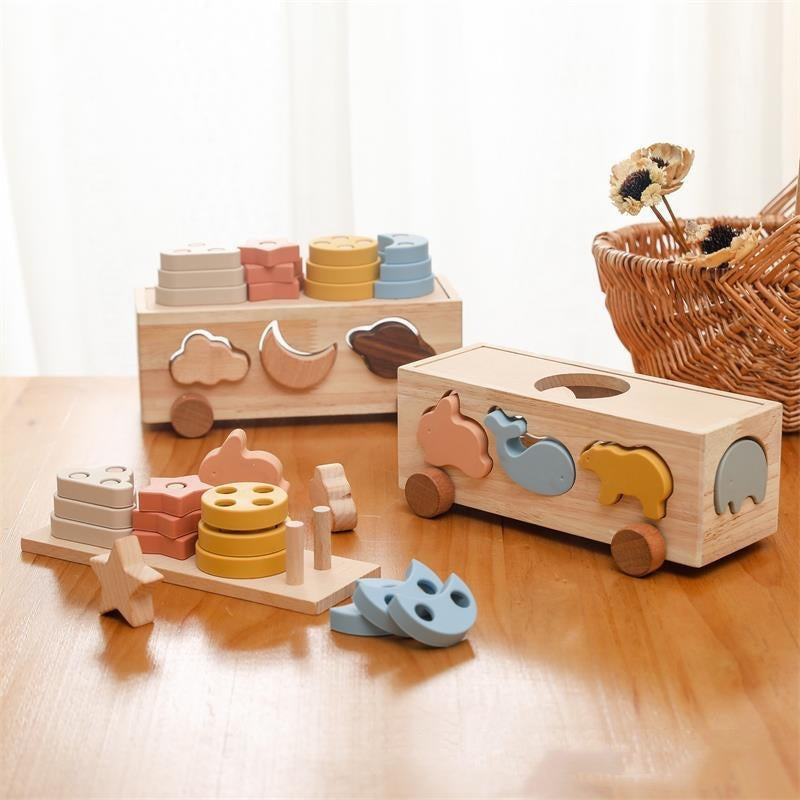 Wooden Multifunctional Early Education Puzzle Toys for Kids | Autism-Friendly Learning & Sensory Play