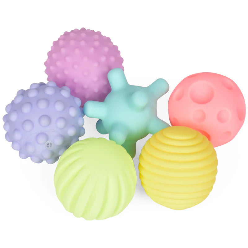 Fidtoy Sensory Soft Balls – 6 Piece Squeeze Bath Toy Set for Babies