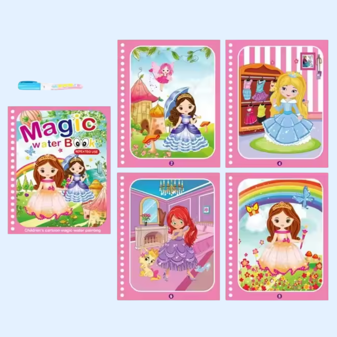 Libro de colorear mágico de agua Fidtoy Aqua Doodle, reutilizable para niños pequeños