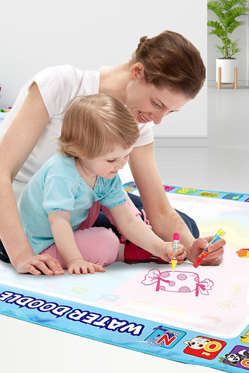 Kids Zero Mess Doodle Magic Water Drawing Mat With Pen And Brush