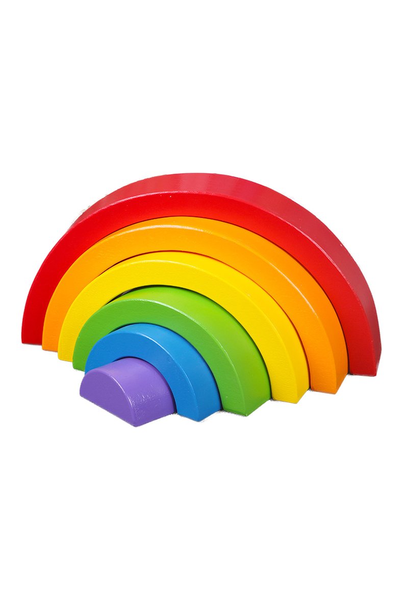6-Piece Rainbow Wooden Montessori Blocks