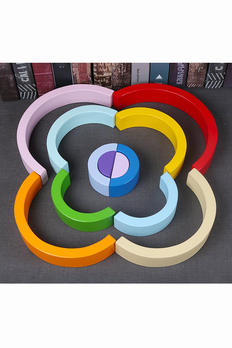 6-Piece Rainbow Wooden Montessori Blocks