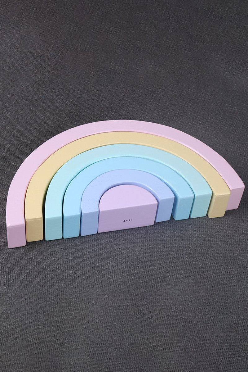 6-Piece Rainbow Wooden Montessori Blocks