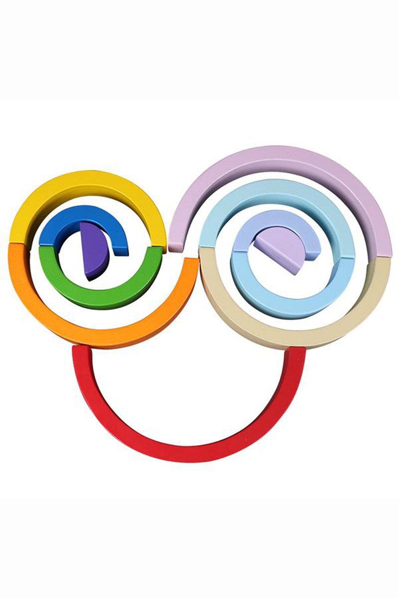 6-Piece Rainbow Wooden Montessori Blocks