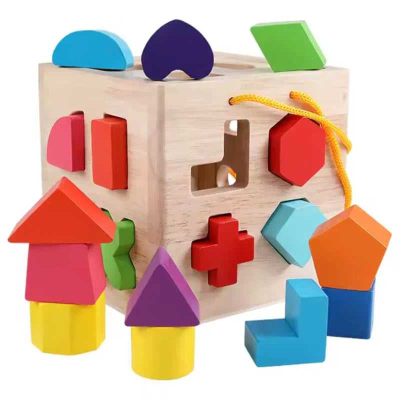 Baby Wooden Geometric Building Blocks