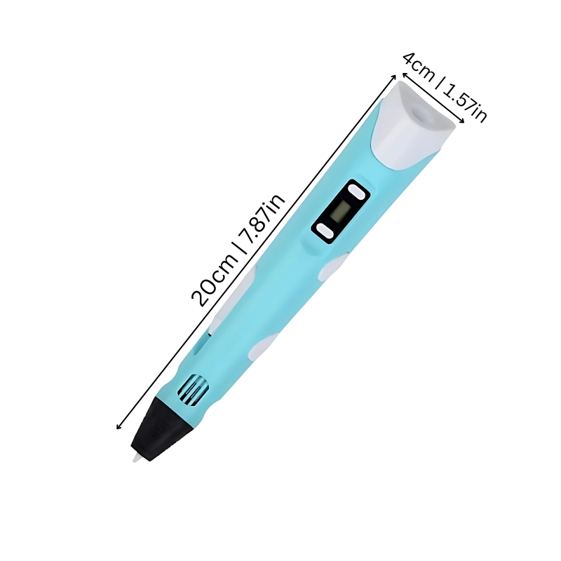 3D Printing Pen Set – Portable Drawing Pen with LED Display & PLA Filament for Kids & Adults