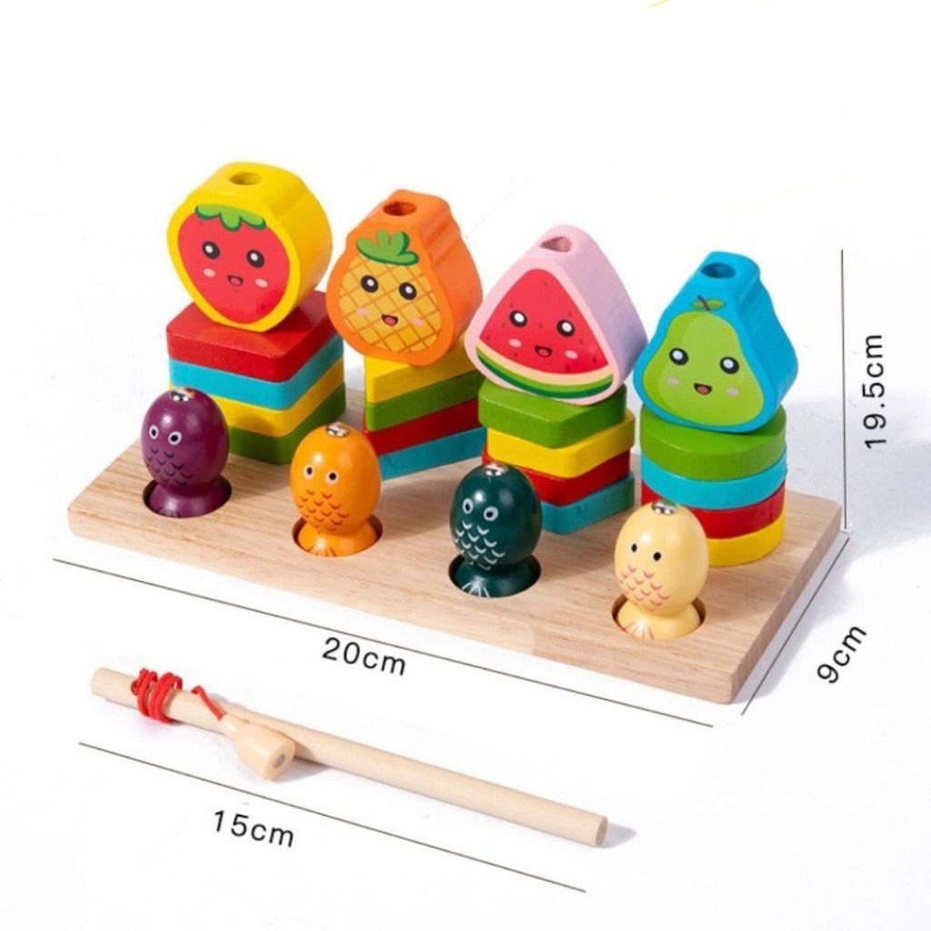 3in1 Multifunctional Shape Lacing Fruits and Fish Catch Activity - 566