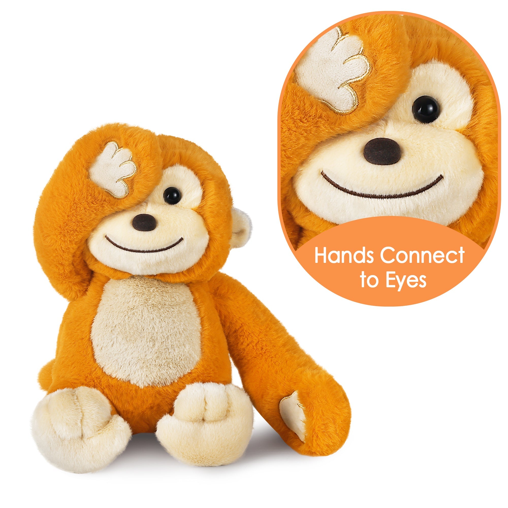 Baby Monkey Stuffed Animals, Infant Soft Hide and Seek Plush Toy, Easter Basket Gifts