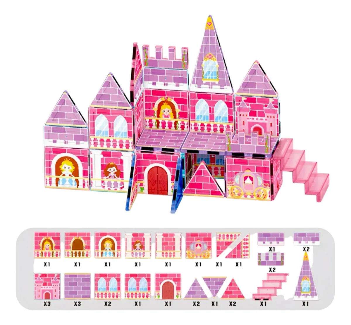 STEM Castle Magnetic Tiles Construction Blocks 30 pieces - 79A
