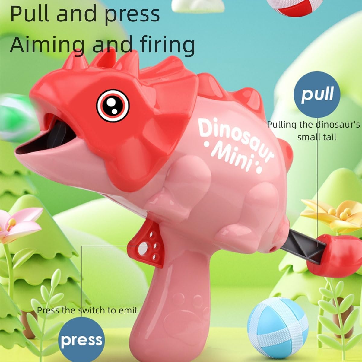 Dinosaur Dart Board Sticky Ball Target Shooting Set - 048