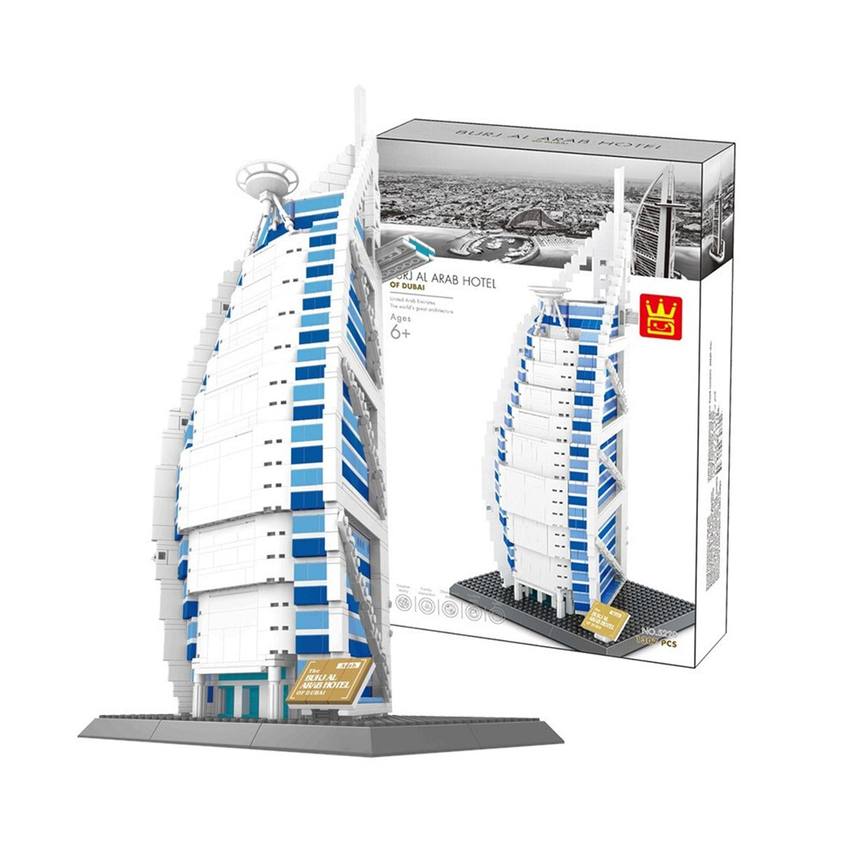 Hôtel Burj Al Arab Dubaï Maquette de Construction Briques 1307 Pièces - 220