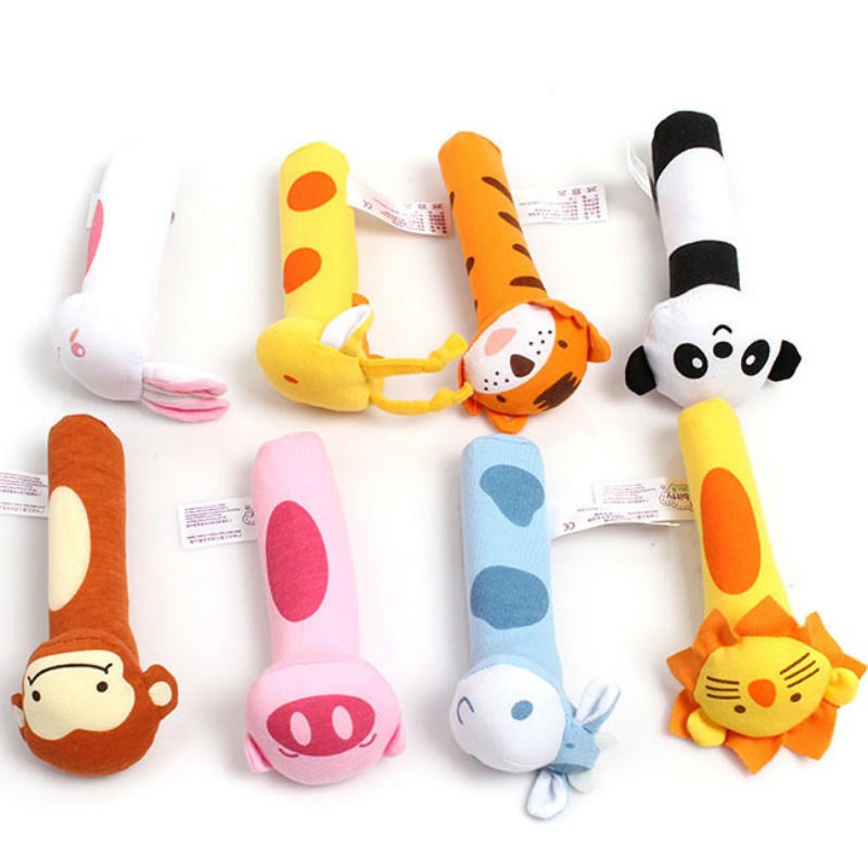 Soft Sound Animal Hand bells Plush Squeeze Rattle - 669