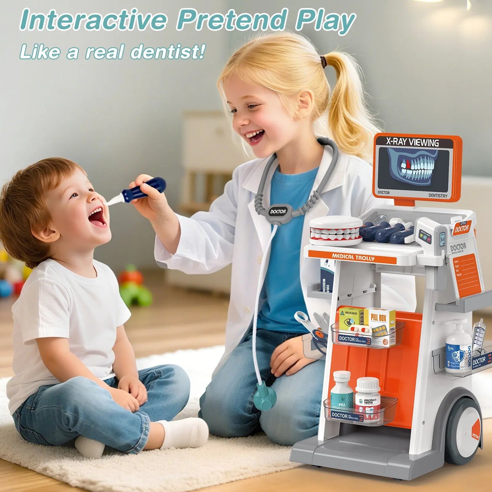 29PCS Pretend Doctor & Dentist Kit for 3–5 Year Olds