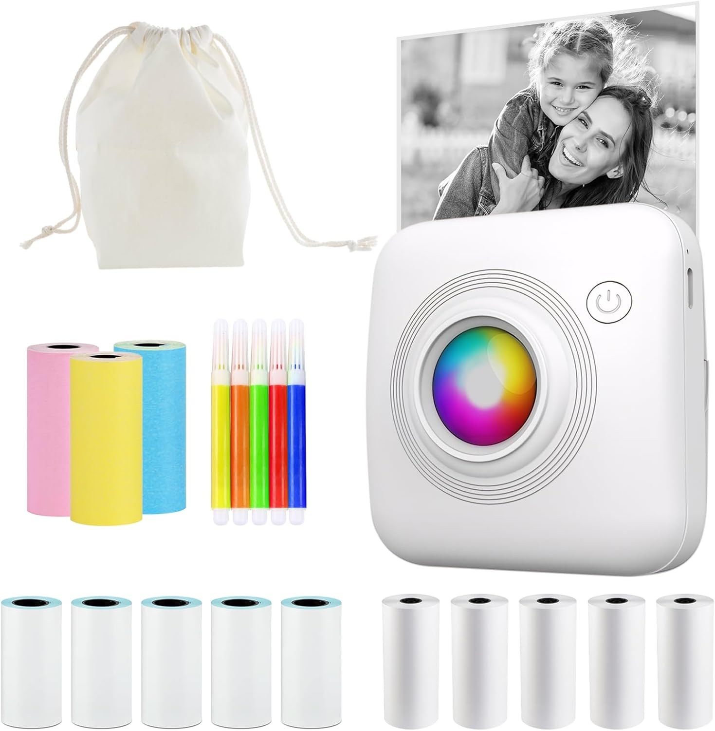 Mini Portable Pocket Thermal Bluetooth Printer with LED Light - X3