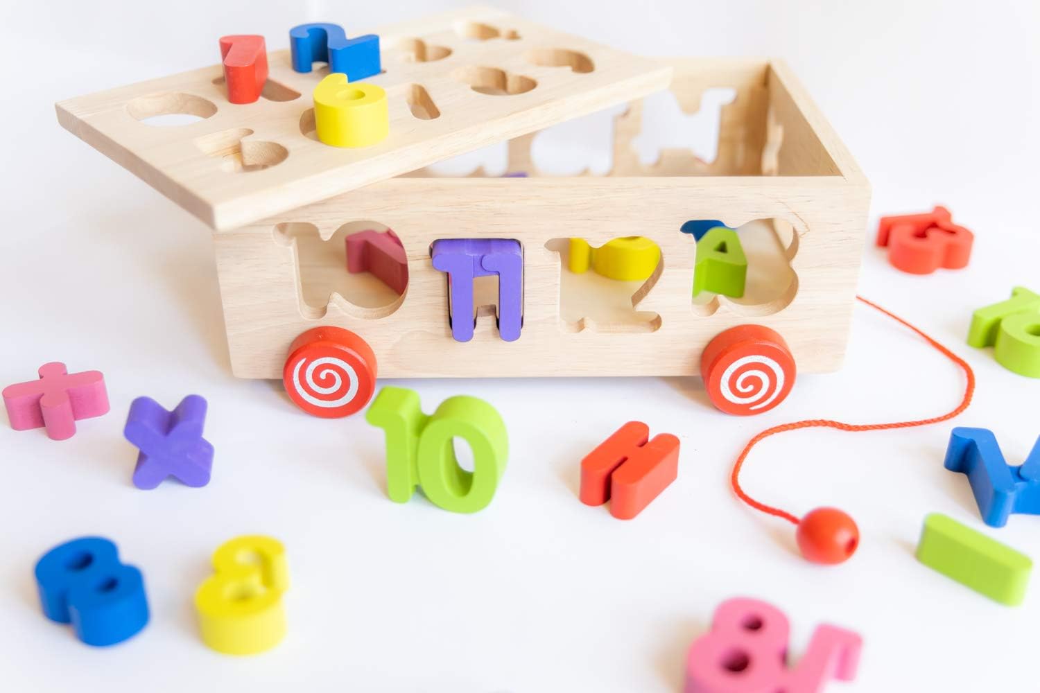 Wooden 3D Learning and Pulling Bus Cart - 874