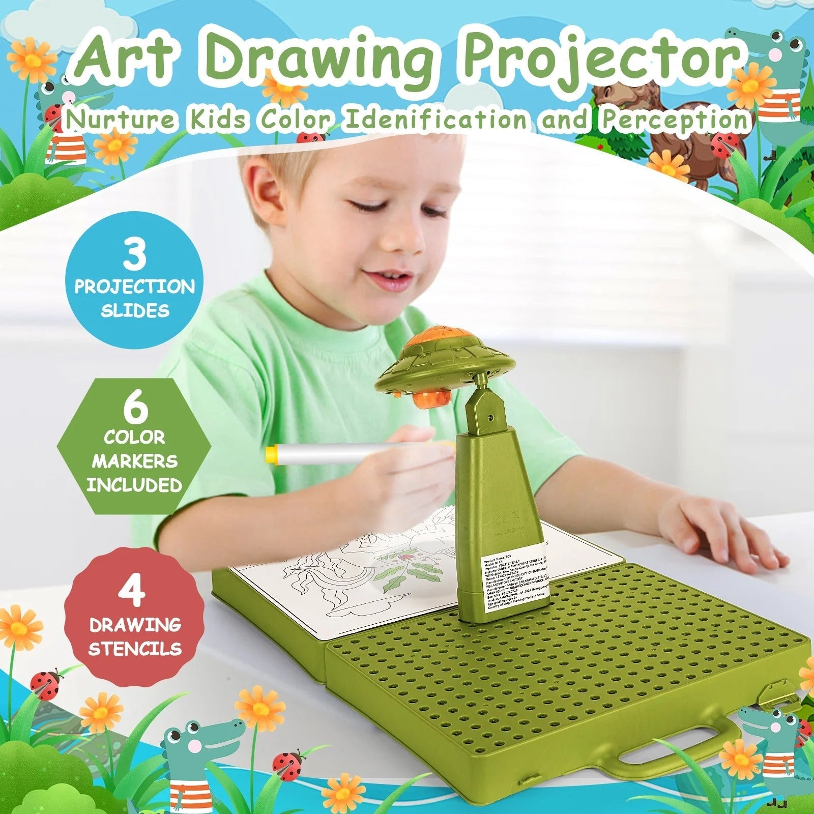 5in1 Projector Painting with Dinosaur Assembling Screw Play Figure - 117