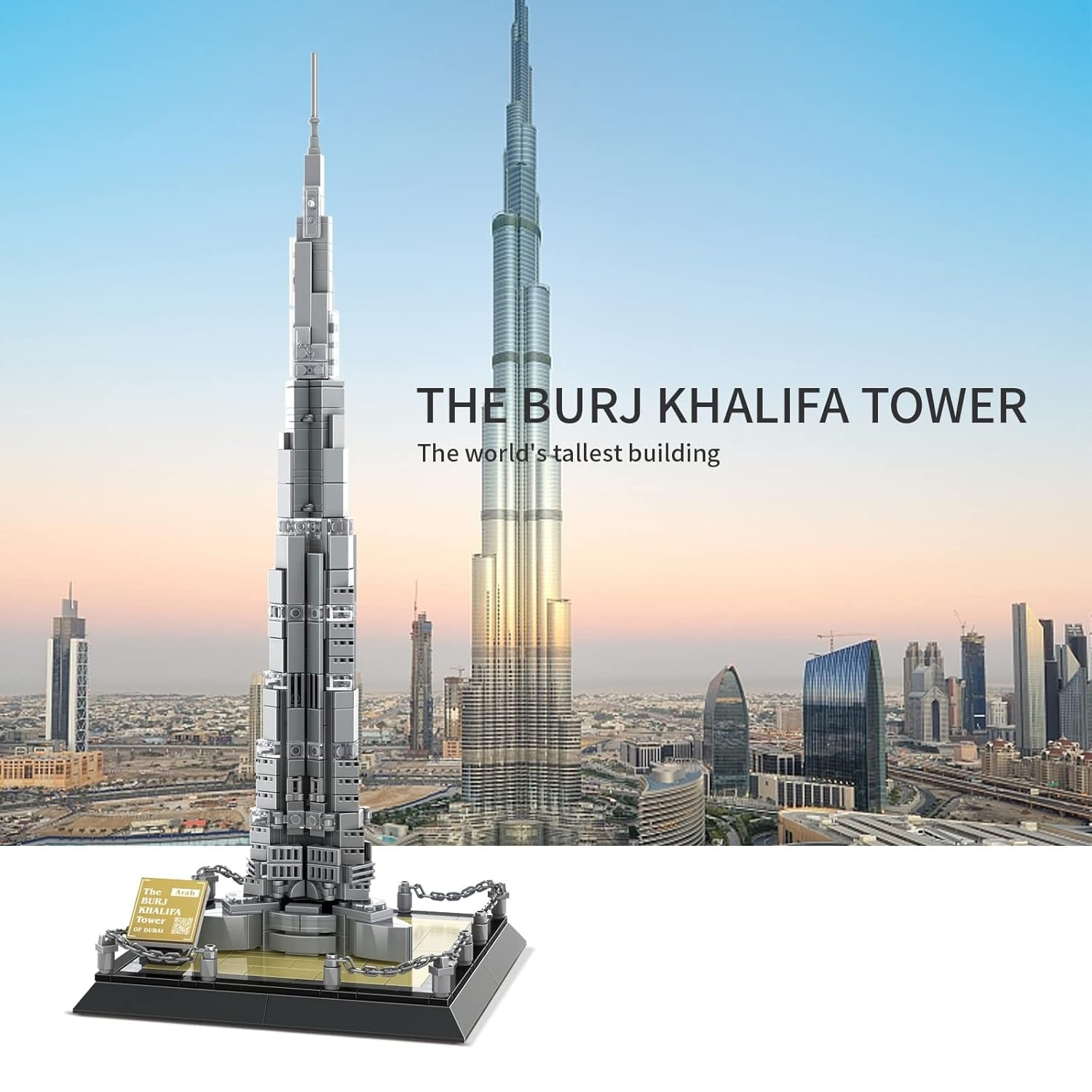 The Burj Khalifa Tower Dubai Construction Building Blocks Model 555 Pieces - 222