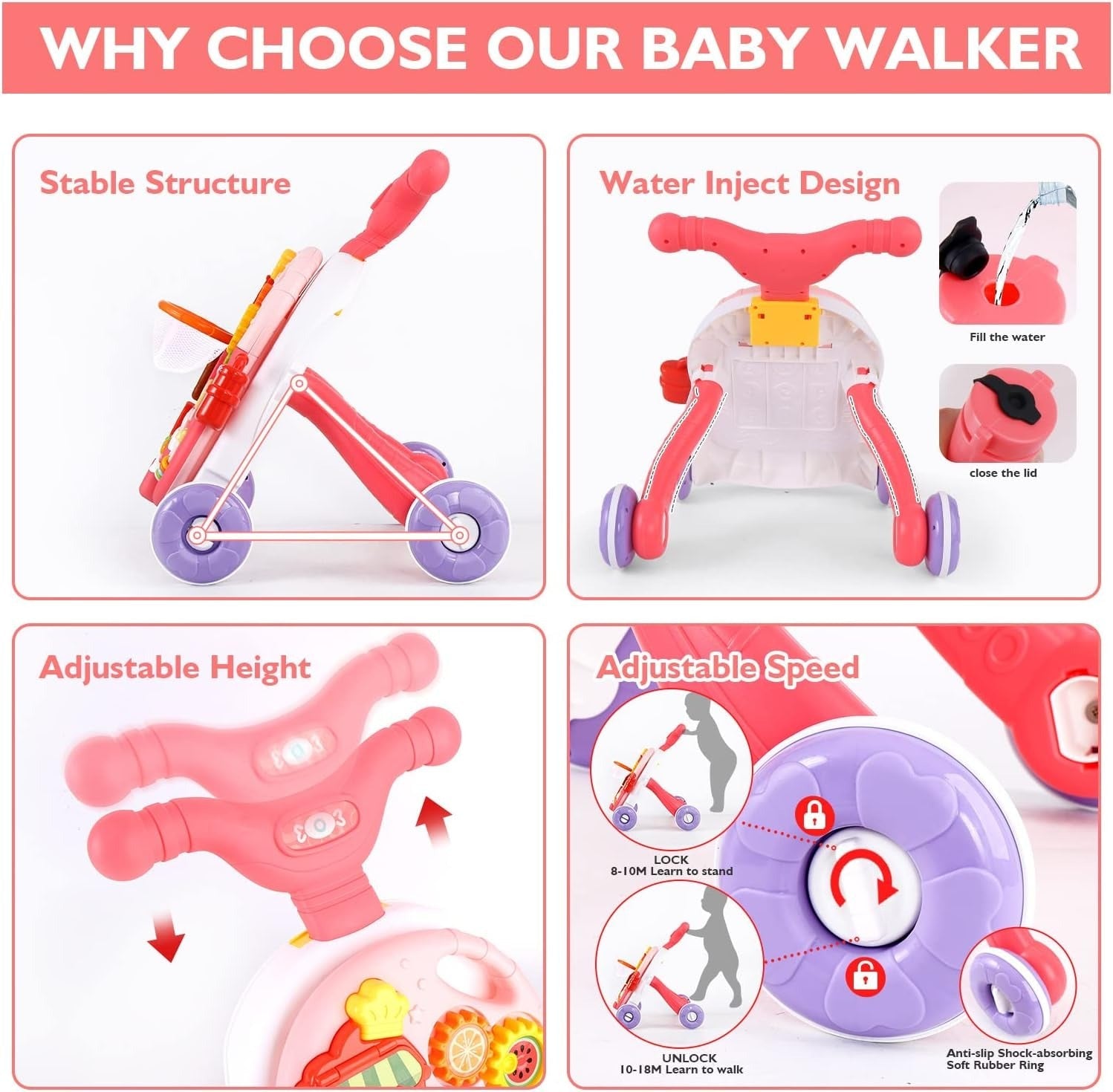 2in1 Baby Walker and Activity Table - 815