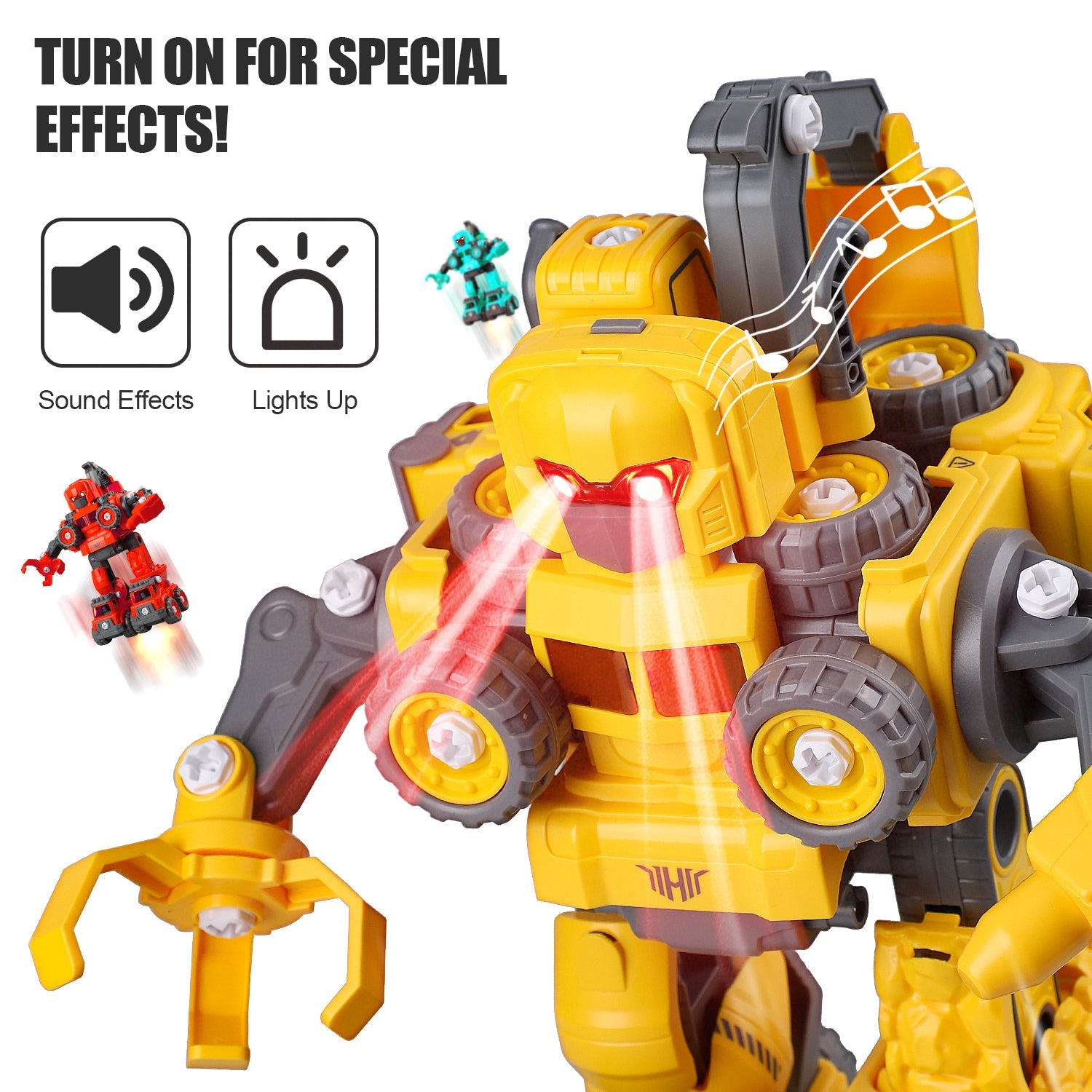 Fidtoy Take Apart Robot Construction Truck Toy for Kids 3+
