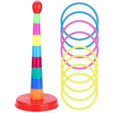 Fidtoy Toss and Catch Ring Game Set – Indoor Outdoor Family Activity Toy