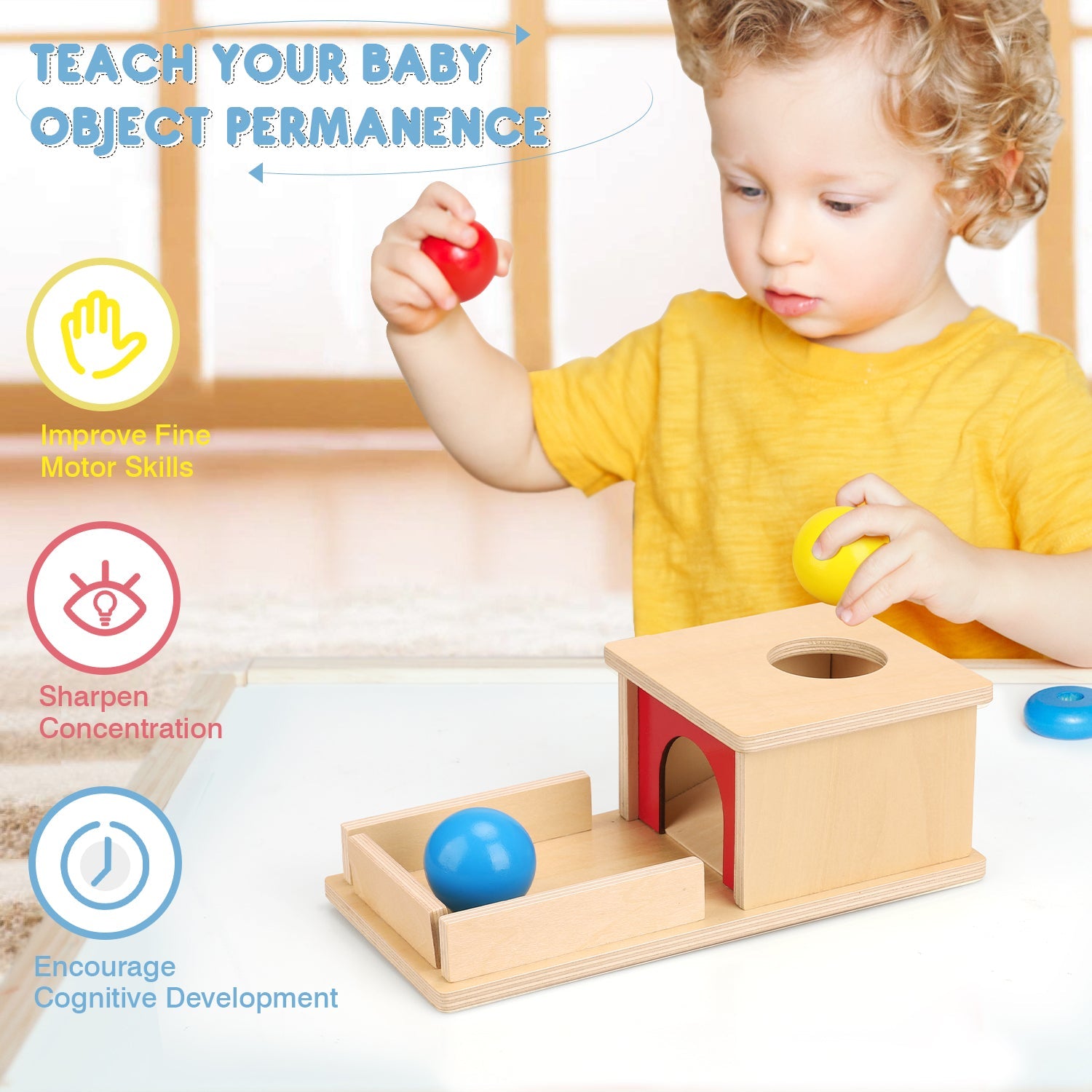 Fidto Object Permanence Box Toy for Babies 6+ Months