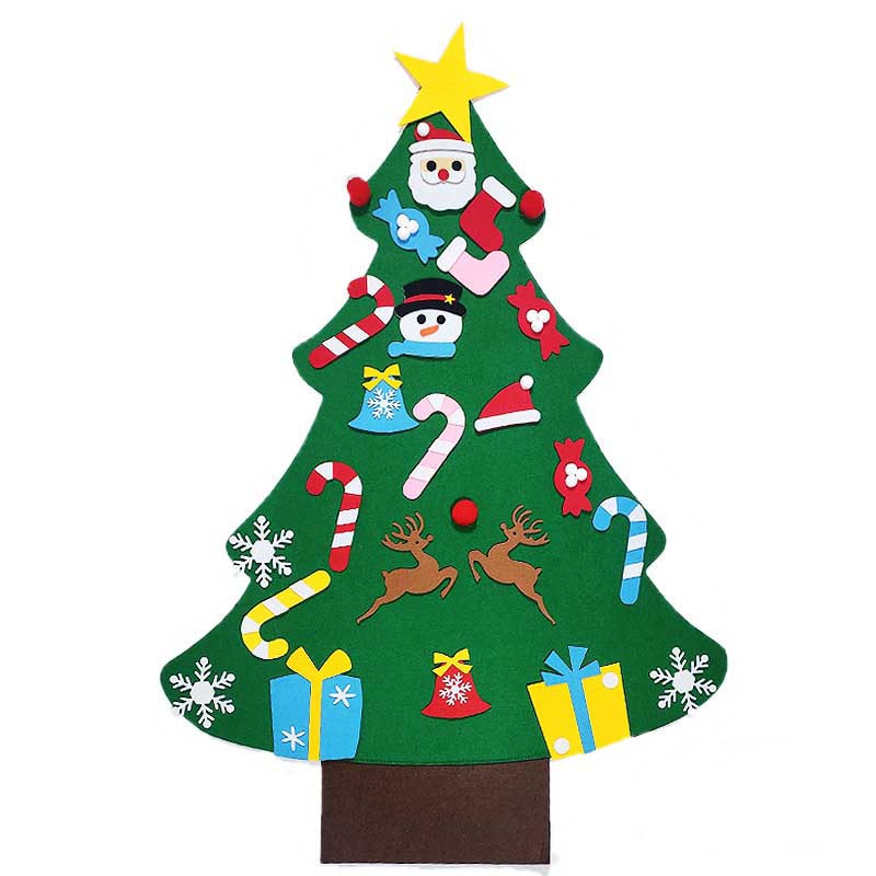 Fidtoy DIY Felt Christmas Tree Set with 30 Ornaments – Montessori Holiday Activity for Toddlers