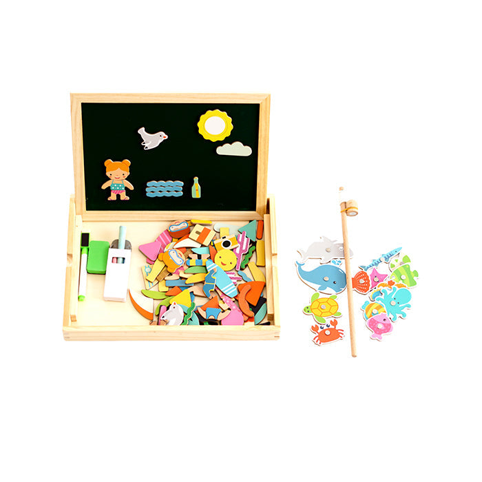 Magnetic drawing and fishing educational board - Fine motor skills toys-