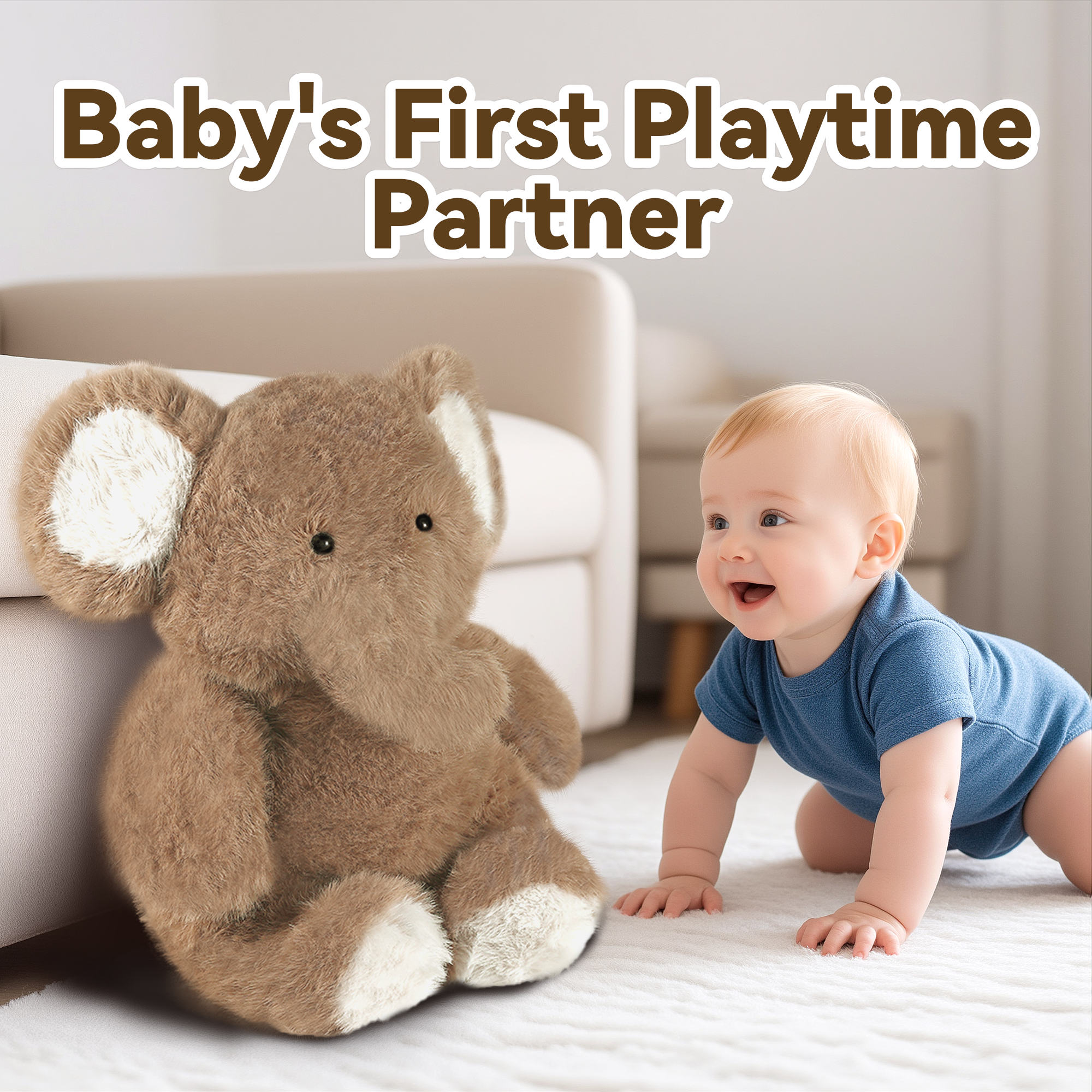 Elephant Stuffed Animal, Soft Baby Plush Elephant Toy