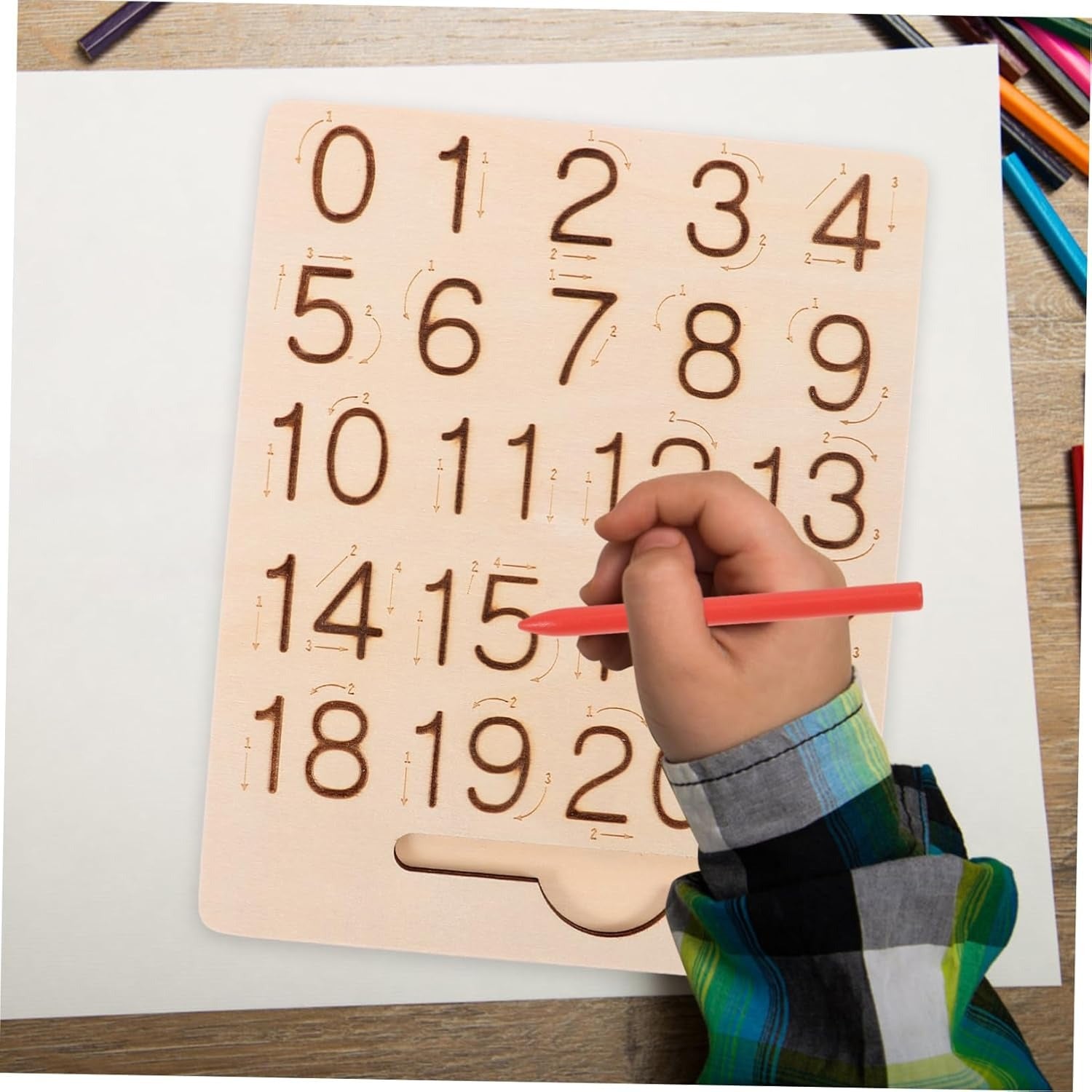 Pizarra de trazo Montessori de doble cara para números y formas - 324