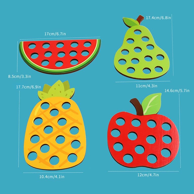 4 in 1 Wooden Fruits Threading Kit - 242