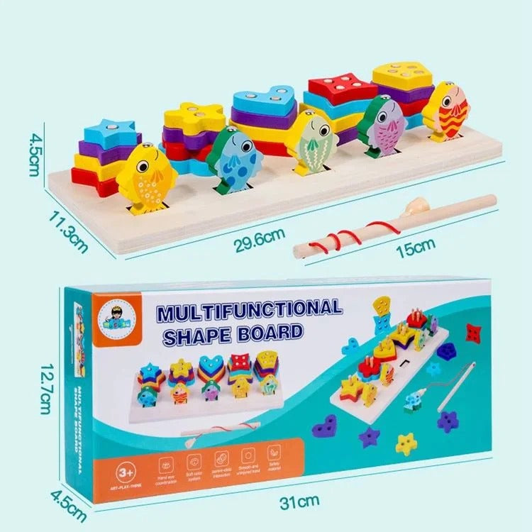 Multifunctional Wooden Shapes and Magnetic Fishing- 582
