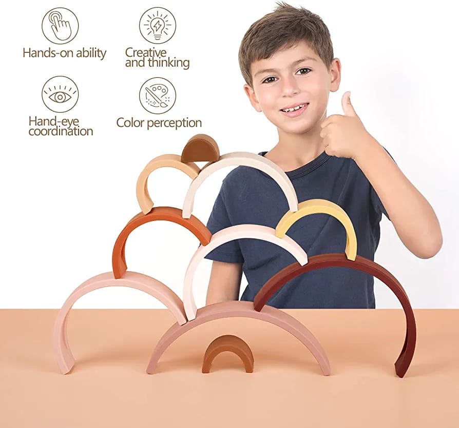 Wooden Colorful Stacking Blocks - 10 Pieces - 942