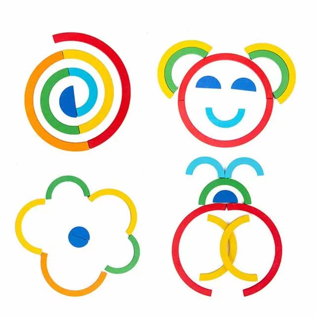 3 in 1 Tetiris, Tangram & Rainbow Pattern Board