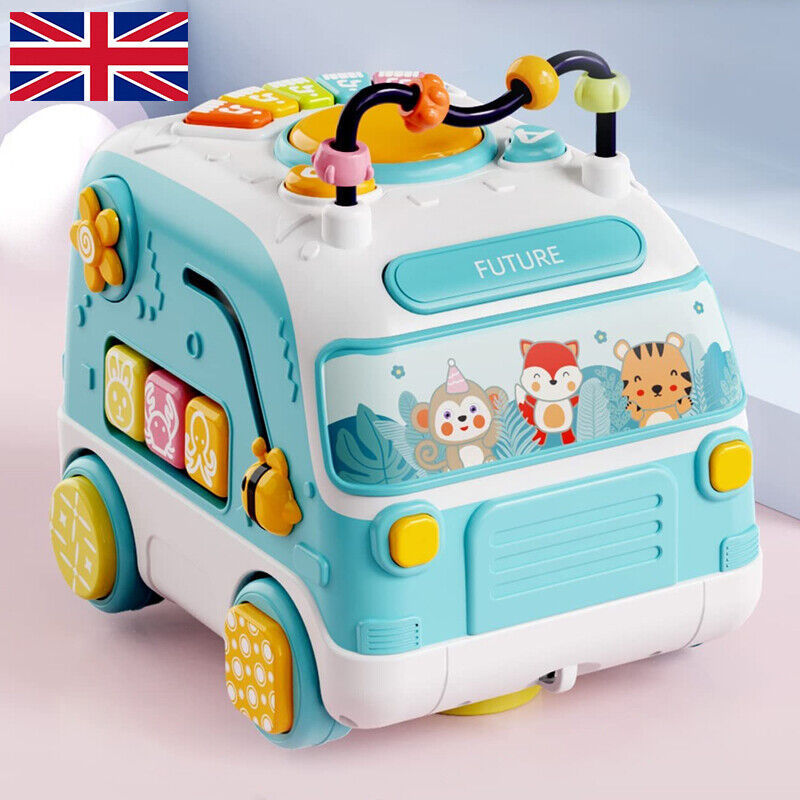 Fidtoy Musical Activity Bus Toy with Lights and Sounds