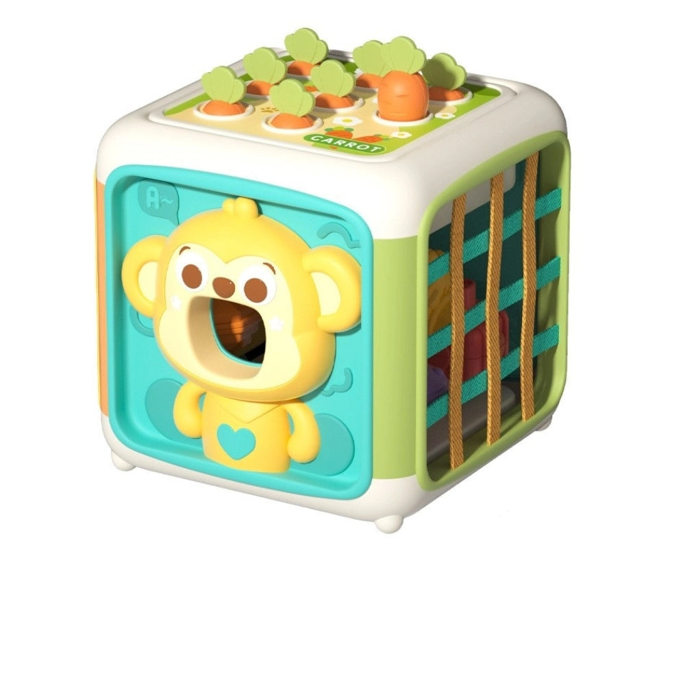 Fidtoy Montessori Busy Activity Cube for Toddlers 3+ – Six-Sided Sensory Learning Cube with Switches, Locks, Buttons, Gears & Fine Motor Skills Activities