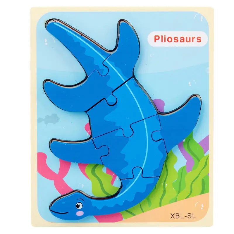 3D Cartoon Dinosaur Wooden Puzzle