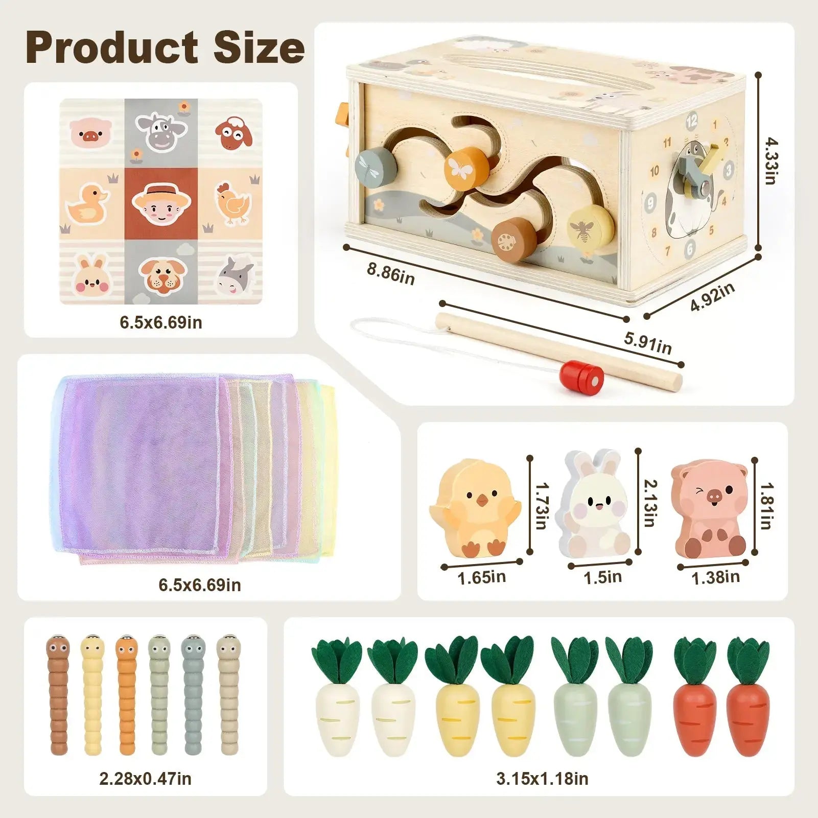 8-in-1 Activity Cube for Toddlers | Montessori Wooden Learning Toy