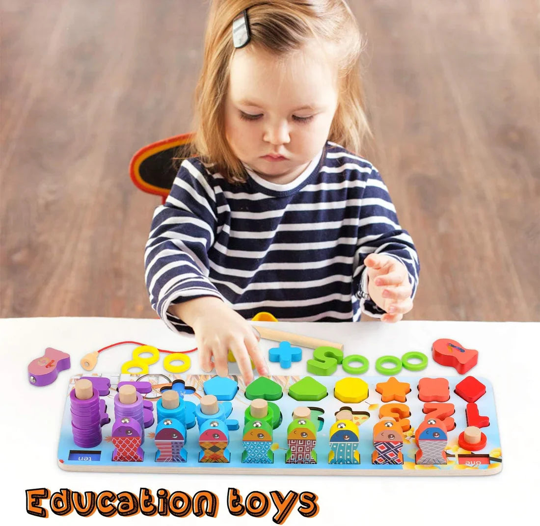 Fidtoy Tablero de Conteo Magnético de Peces Montessori de Madera