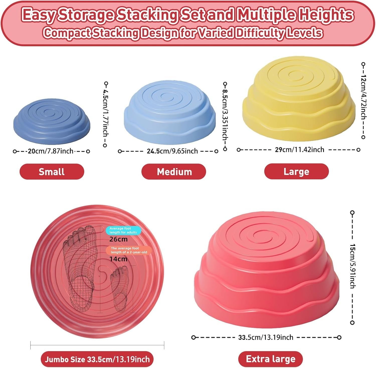 Stepping Stones for Kids Non-Slip Balance River Stones Sensory - 5 pieces