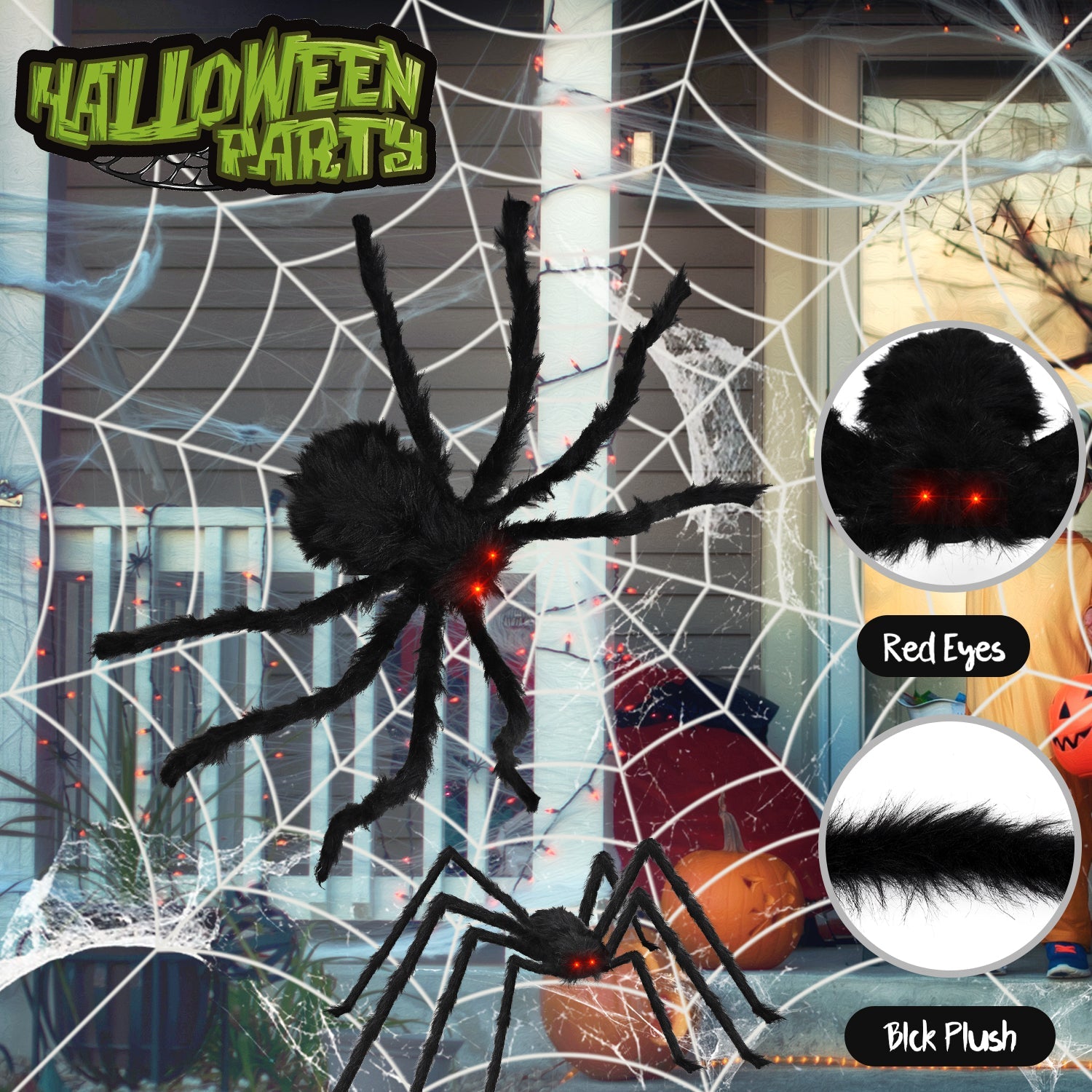 2 Pack Spider Halloween Decorations