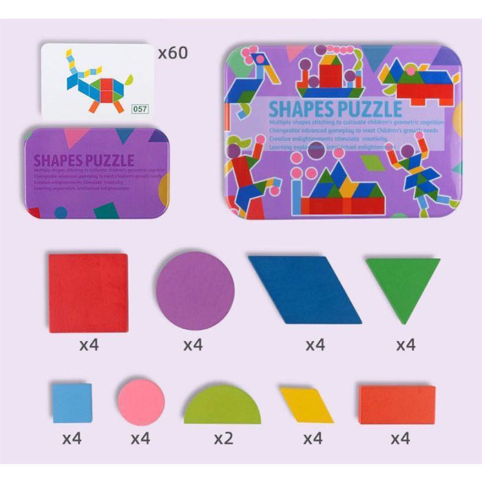 Shape Puzzle Jigsaw Puzzle Sorting and Stacking - Fine motor skills toys Games-