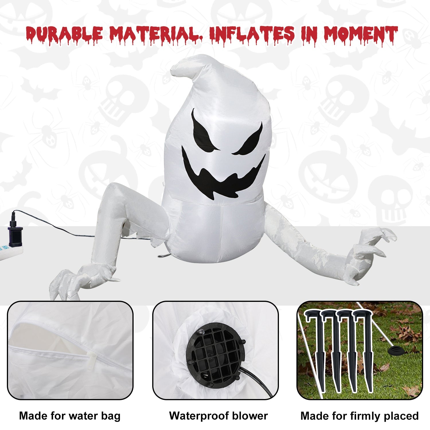 3.5 FT Halloween Inflatables Decorations Ghost