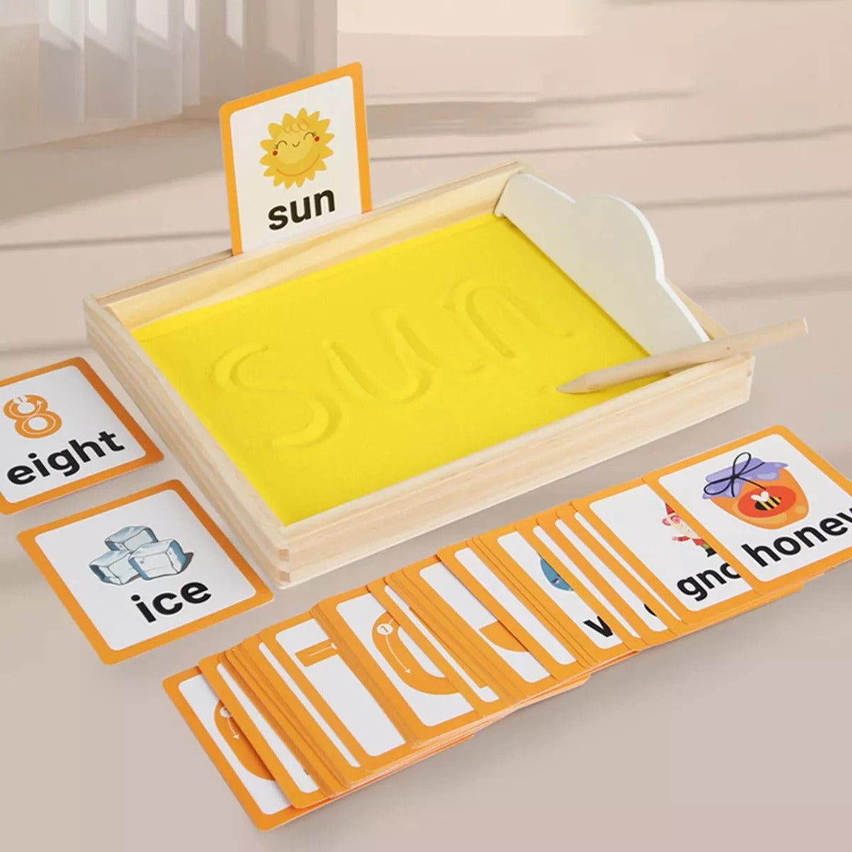 Montessori Wooden Sand Tray Tracing Preschool Kit - 557