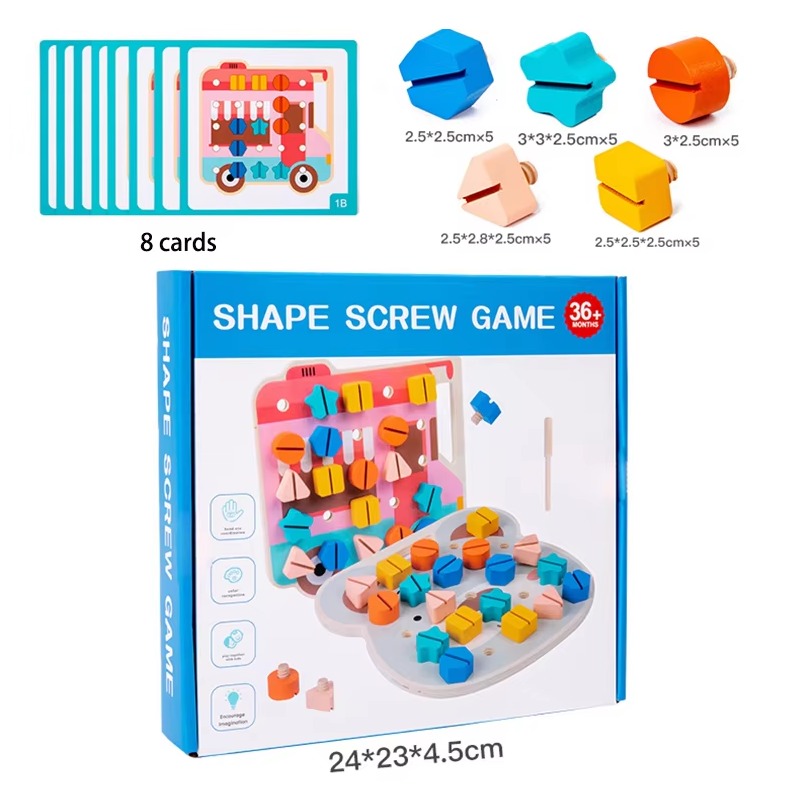 Shape Screw and Nut Combination Wooden Kit - 672