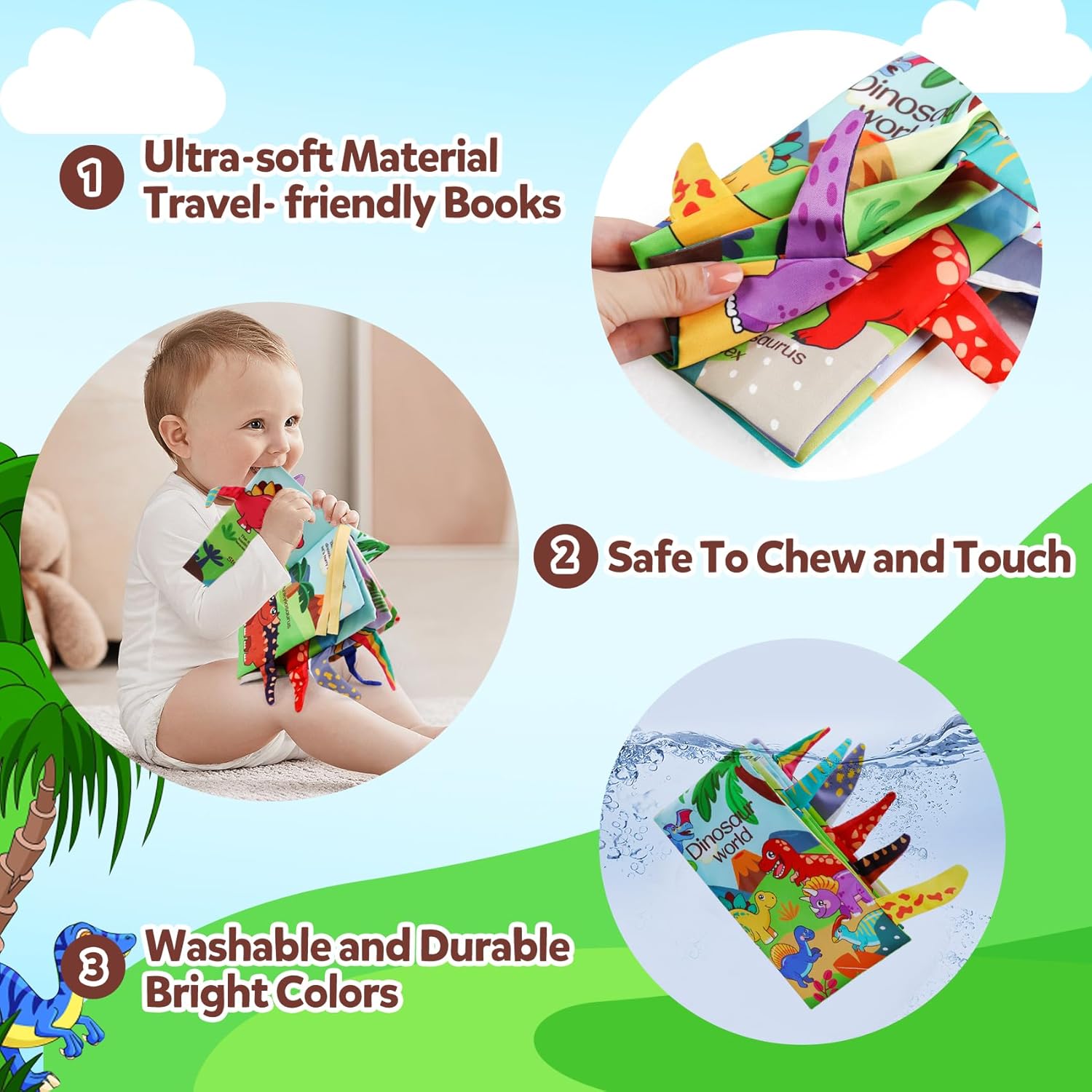 Baby Soft Dinosaur Learning Cloth Book - 074